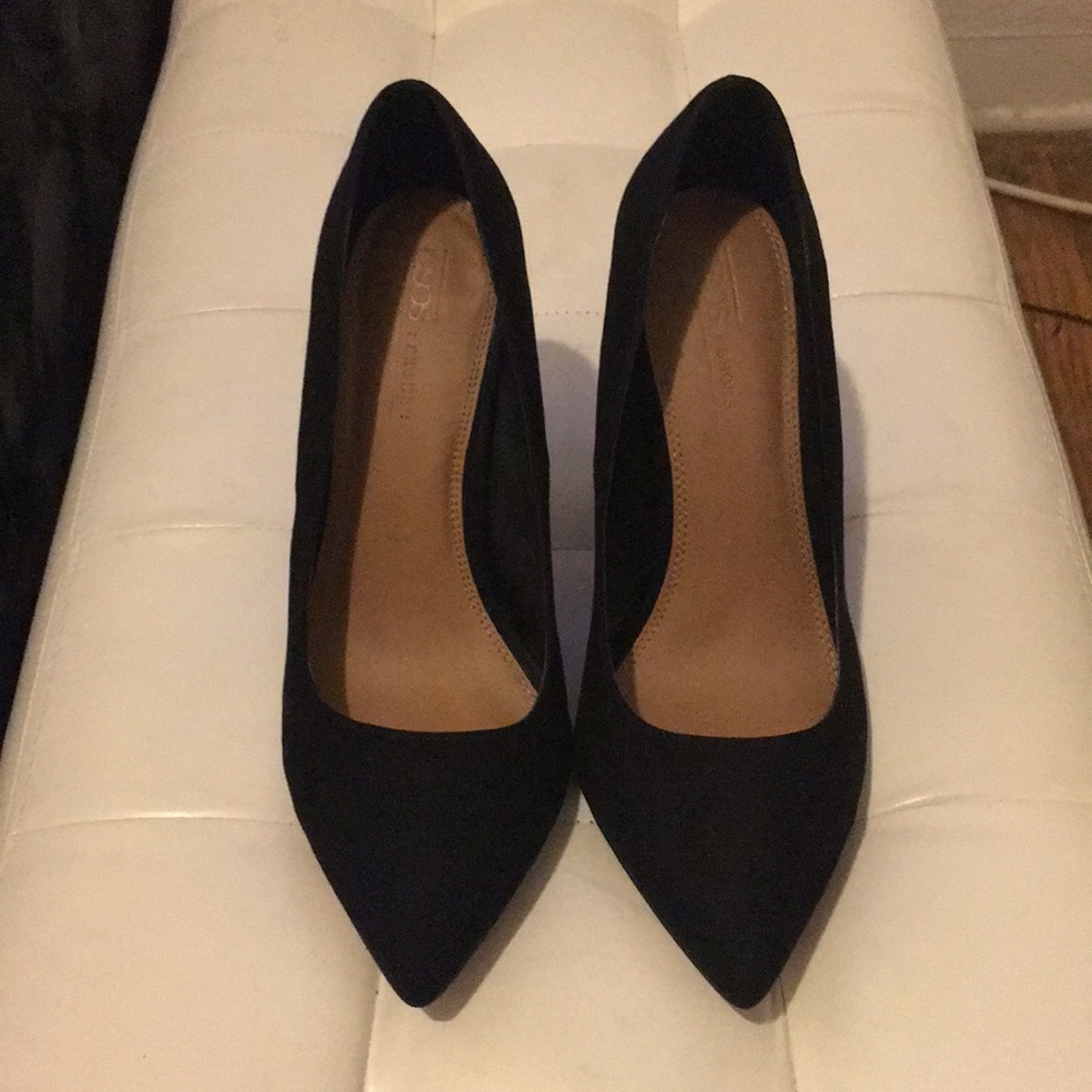 ASOS Black Wide Fit Court Shoe